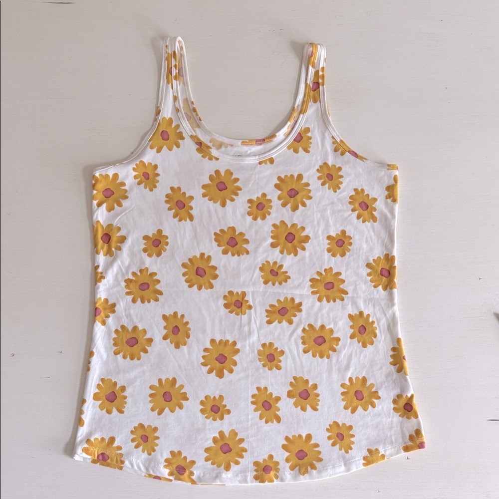 No Boundaries Yellow Floral Women's Tank Top NEW sz XL